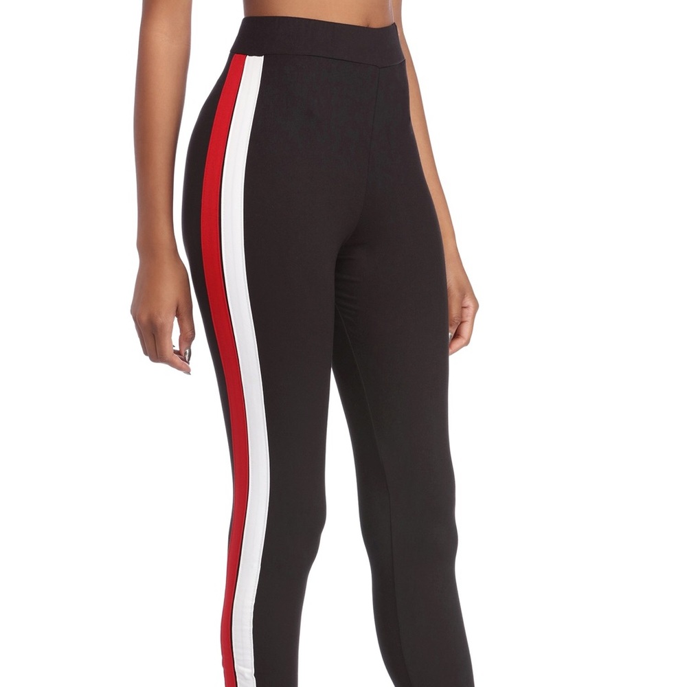 WINDSOR Black Leggings With Racing Stripes
